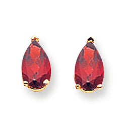 2.3 Carat 14K Gold 8x5mm Pear Garnet earring