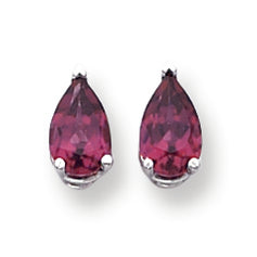 2.1 Carat 14K White Gold 8x5mm Pear Rhodalite Garnet earring