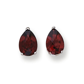 4.1 Carat 14K White Gold 9x6mm Pear Garnet Checker earring