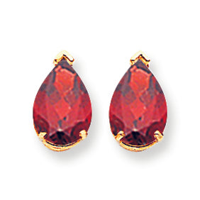 4.6 Carat 14K Gold Garnet Diamond pear stud earring
