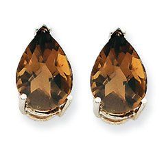 3.6 Carat 14K Goldw 10x7 Pear Smokey Quartz Earring