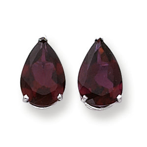 6.9 Carat 14K White Gold 12x8mm Pear Rhodalite Garnet earring