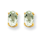 0.5 Carat 14K Gold 5x3 Oval Green Amethyst Earring