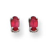 0.7 Carat 14K White Gold Ruby Earrings