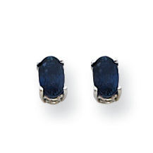 0.7 Carat 14K White Gold Sapphire Earrings