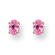 0.7 Carat 14K White Gold Pink Sapphire Earrings