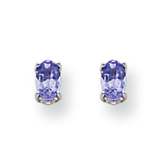 0.6 Carat 14K White Gold Tanzanite Earrings