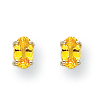 0.7 Carat 14K White Gold Yellow Sapphire Earrings