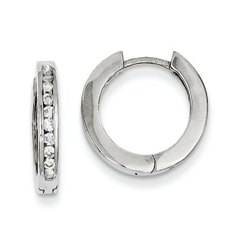 0.3 Carat 14K White Gold Diamond hinged earrings