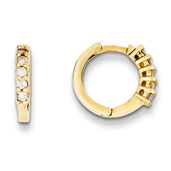 0.3 Carat 14K Gold Diamond hinged hoop earrings