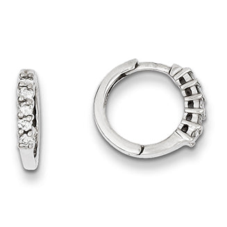 0.3 Carat 14K White Gold Diamond hinged hoop earrings