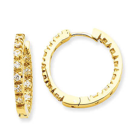 14K Gold diamond hinged hoops mtg