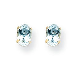 0.9 Carat 14K Gold Aquamarine Earrings