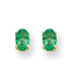 1 Carat 14K Gold Emerald Earrings