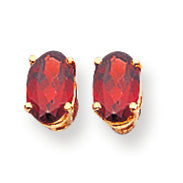1.4 Carat 14K Gold 6x4mm Oval Garnet earring