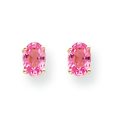 1.1 Carat 14K Gold Pink Sapphire Earrings