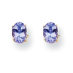 1.1 Carat 14K Gold Tanzanite Earrings