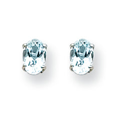 0.9 Carat 14K White Gold Aquamarine Earrings