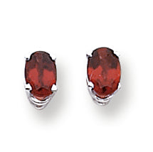 1.4 Carat 14K White Gold 6x4mm Oval Garnet earring