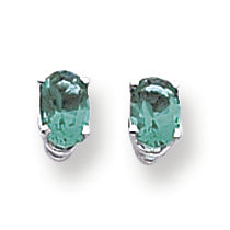 1.1 Carat 14K Gold Mount St. Helens Diamond oval stud earring