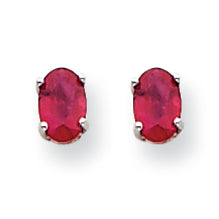 1.4 Carat 14K White Gold Ruby Earrings