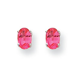 1 Carat 14K White Gold Pink Spinel Earrings