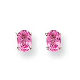 1.1 Carat 14K White Gold Pink Sapphire Earrings