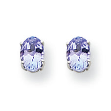 1.1 Carat 14K White Gold Tanzanite Earrings