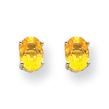 1.3 Carat 14K White Gold Yellow Sapphire Earrings