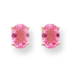2.3 Carat 14K Gold Pink Sapphire Earrings