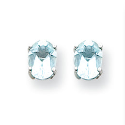 1.4 Carat 14K White Gold Aquamarine Earrings