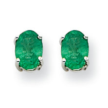 1.6 Carat 14K White Gold Emerald Earrings
