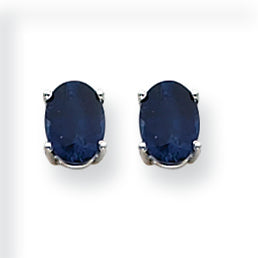 2.3 Carat 14K White Gold Sapphire Earrings