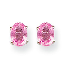 2.3 Carat 14K White Gold Pink Sapphire Earrings