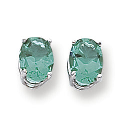 3.2 Carat 14K White Gold 8x6mm Oval Mount St. Helens earring