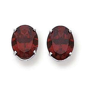 7.4 Carat 14K Gold Garnet Diamond oval stud earring