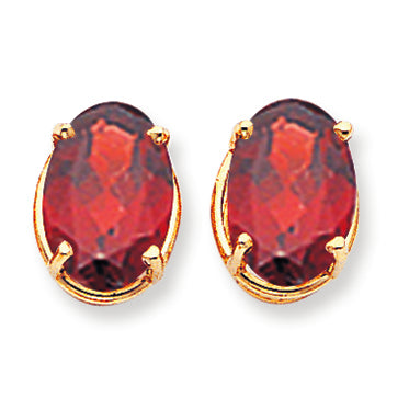 12.6 Carat 14K Gold 14x10mm Oval Garnet earring