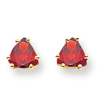 1.1 Carat 14K Gold 5mm Trillion Garnet earring