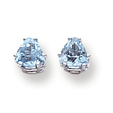 1.3 Carat 14K White Gold 5mm Trillion Blue Topaz earring