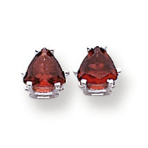 1.1 Carat 14K Gold Garnet Diamond trillion stud earring