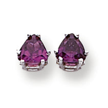 1.2 Carat 14K Gold Rhodalite Garnet Diamond trillion stud earring