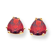 2 Carat 14K Gold 6mm Trillion Garnet earring