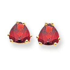 2 Carat 14K Gold 6mm Trillion Garnet earring