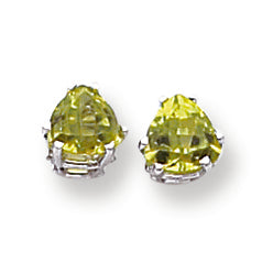 1.6 Carat 14K White Gold 6mm Trillion Peridot earring