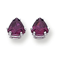 2 Carat 14K Gold Rhodalite Garnet Diamond trillion stud earring