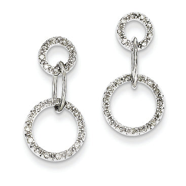 0.2 Carat 14K White Gold Diamond Circle Earrings