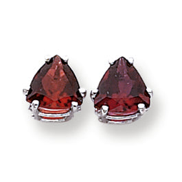 3.4 Carat 14K Gold Rhodalite Garnet Diamond trillion stud earring