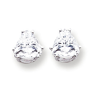 14K White Gold 8mm Trillion Cubic Zirconia earring