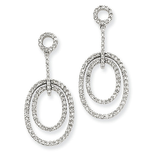 0.7 Carat 14K White Gold Diamond Ovals Earrings