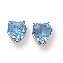 2.2 Carat 14K White Gold 6mm Heart Blue Topaz earring